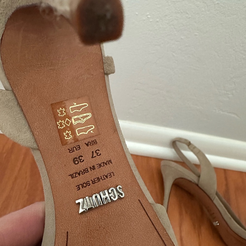 Elegant Tan Women's Slingback Heels - Picture 6 of 7